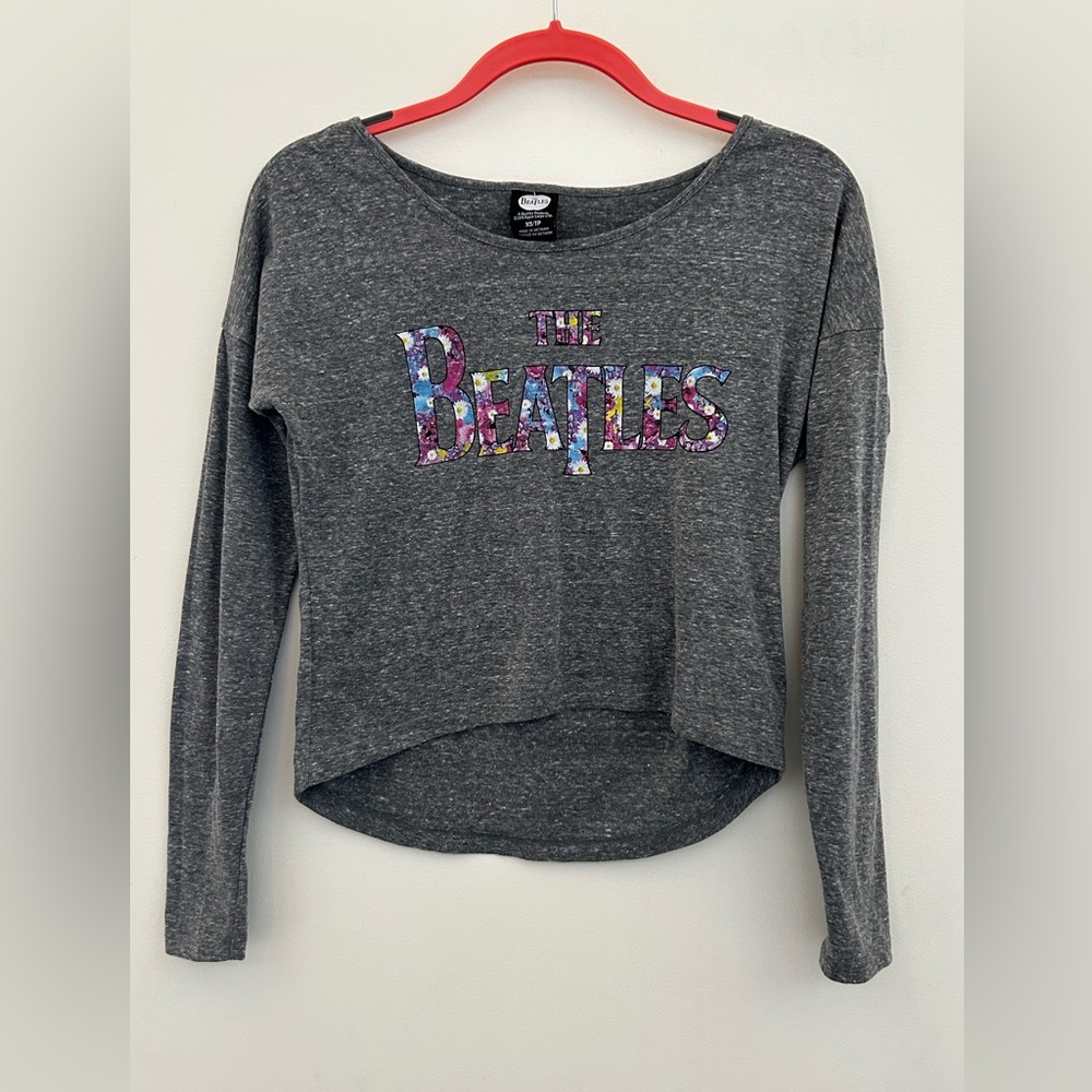 Original: The Beatles - Floral Print Long Sleeve Tee-Women's Size XS -Excellent